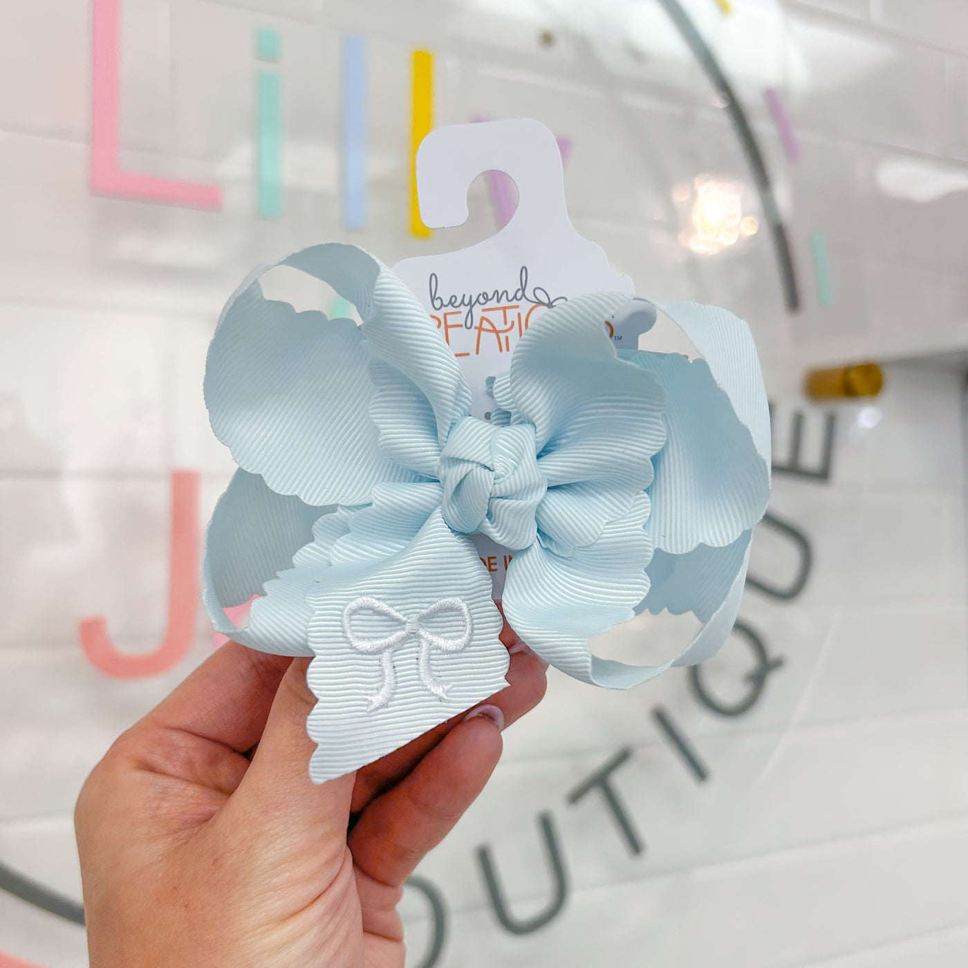 Scallop Edge Embroidered Bows - Beyond Creations