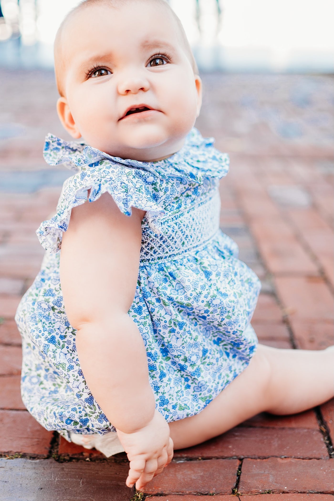 Floral Smocked Bubble - Maddie & Connor