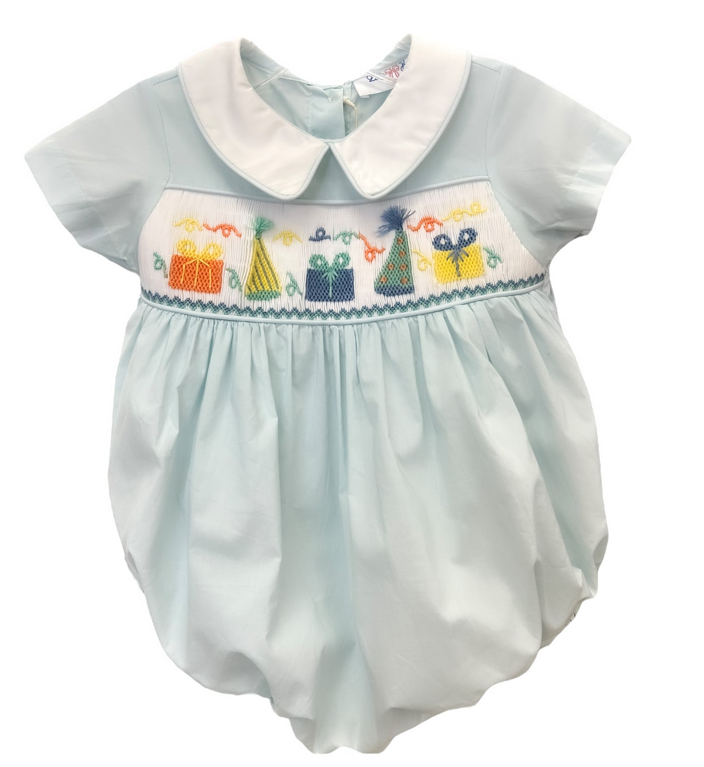 Boys Smocked Birthday Bubble - Lulu Bebe