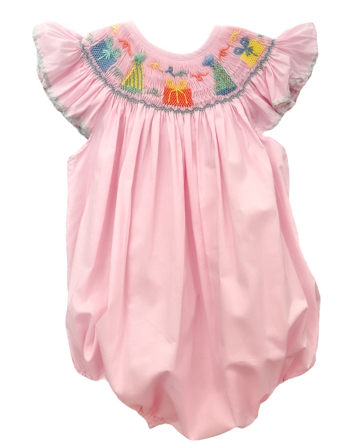 Girls Smocked Birthday Bubble - Lulu Bebe