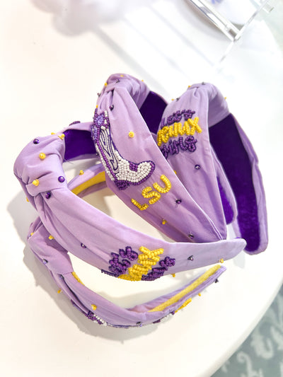 Let's Geaux Girls LSU Beaded Headband