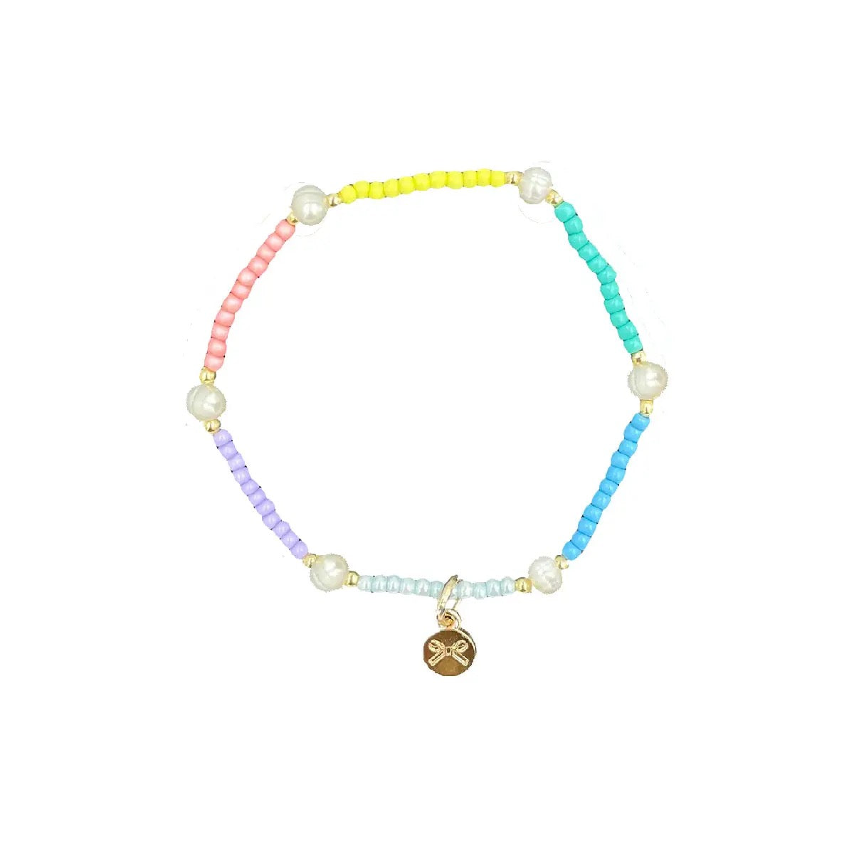 Rainbow Row & Pearls Bracelet - Bits & Bows