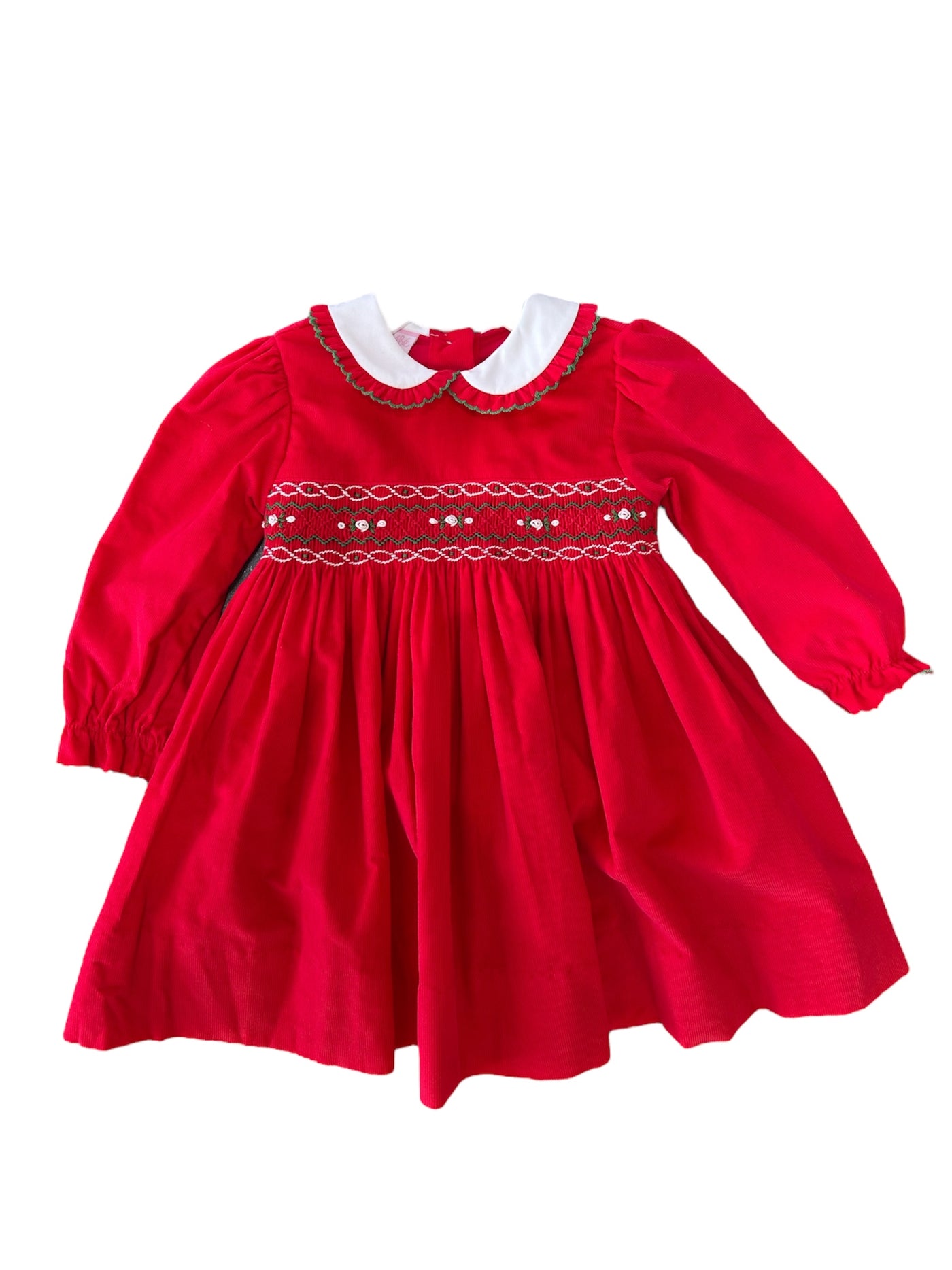 Red Corduroy Christmas Dress - petit bébé
