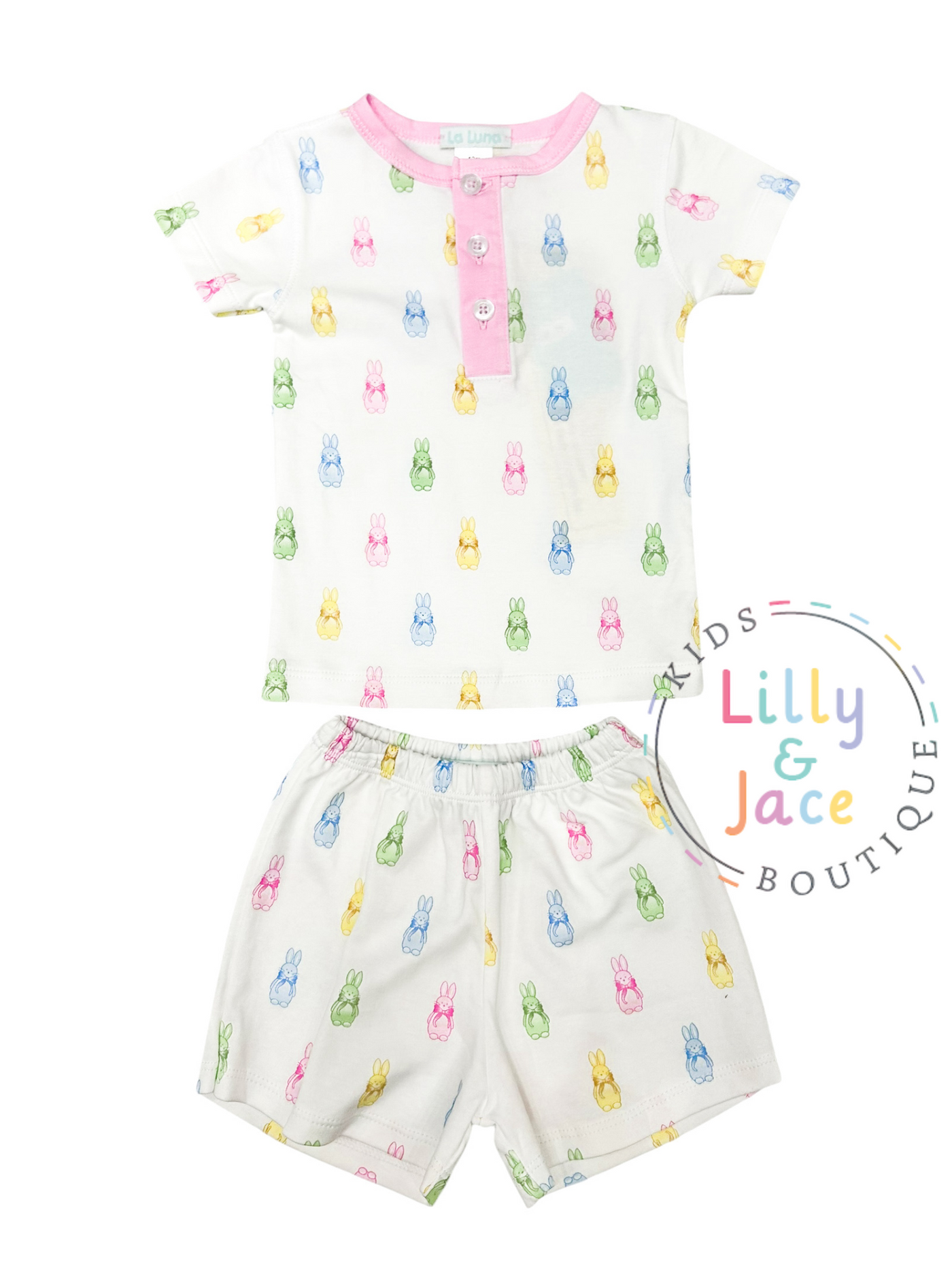 Girls Bunny Pima Pajama Set - La Luna