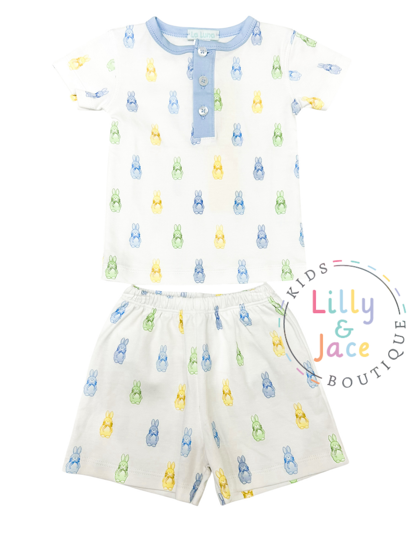 Boys Bunny Pima Pajama Short Set - La Luna