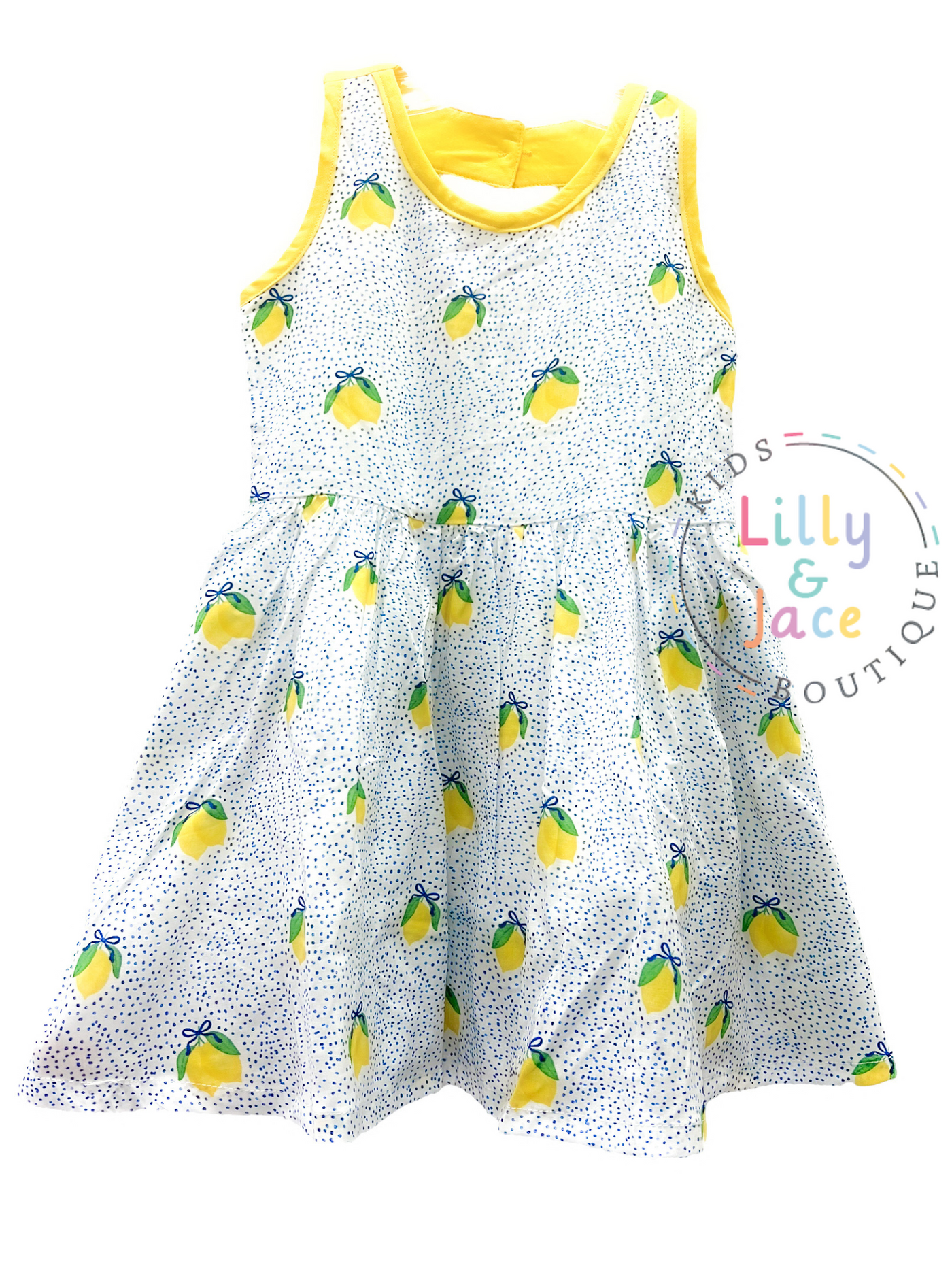 Lemon Halter Back Dress - Lulu Bebe