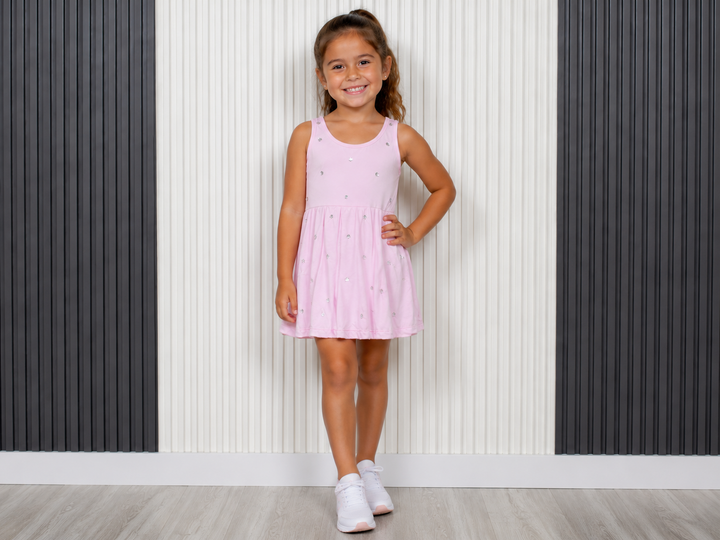 Pink Rhinestone Tennis Dress
