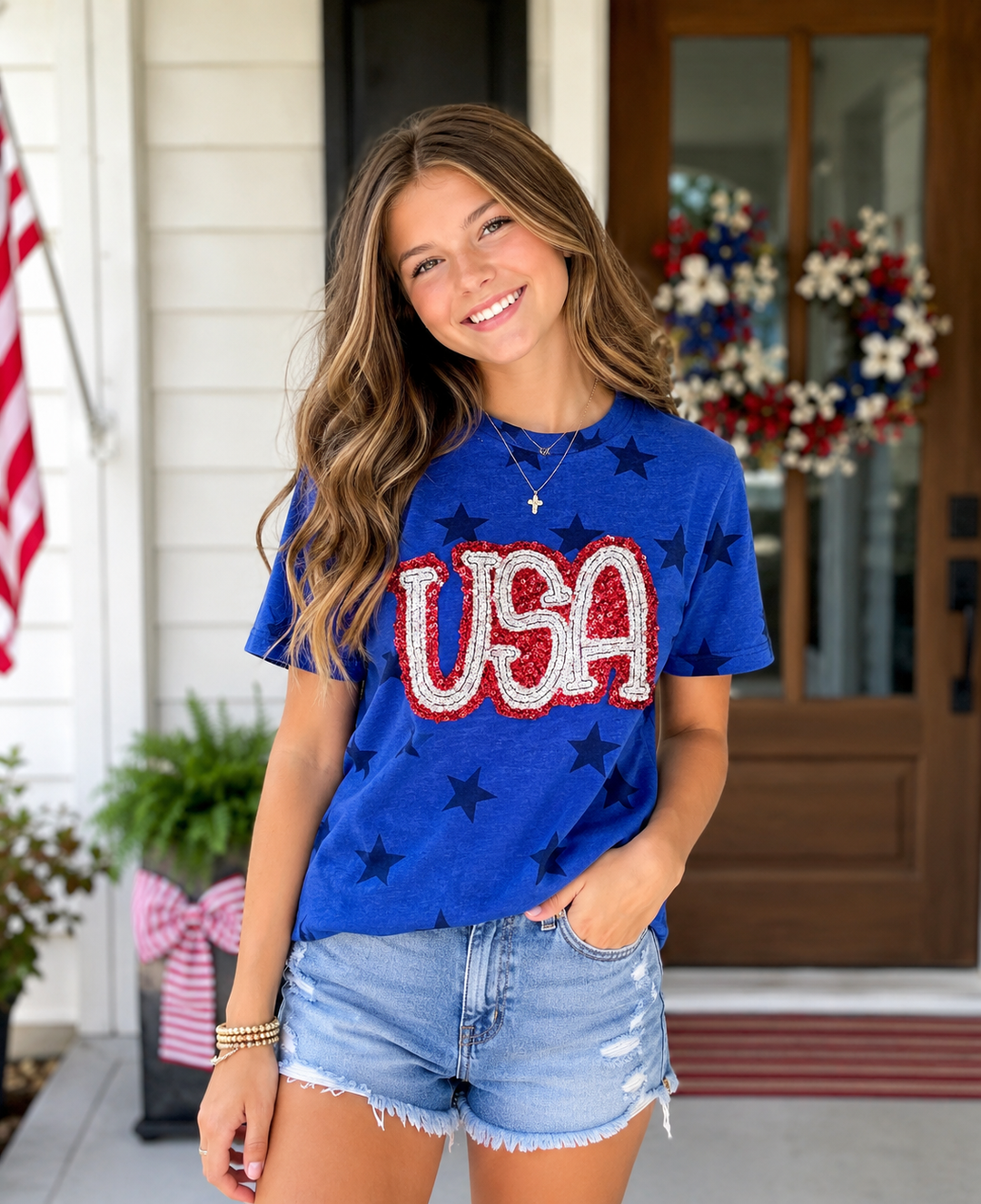 Sequin USA Star Shirt