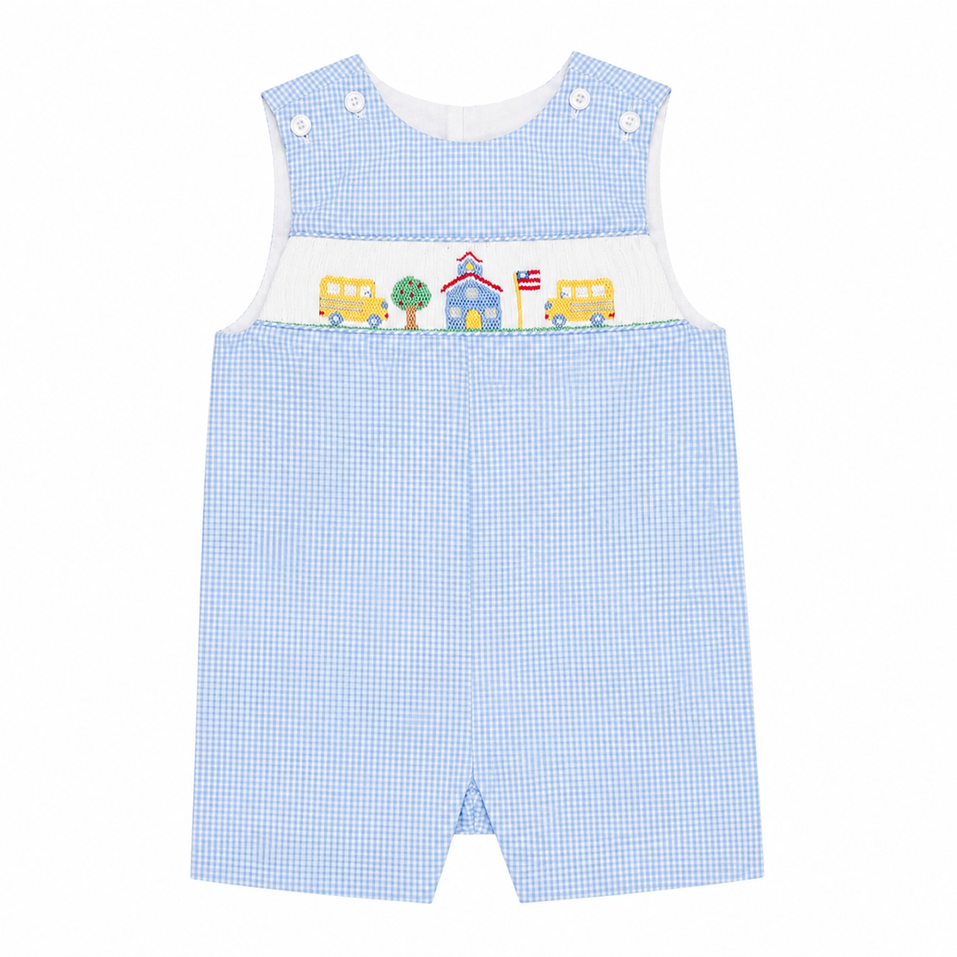 Smocked School House Jon Jon - Petit Bebe