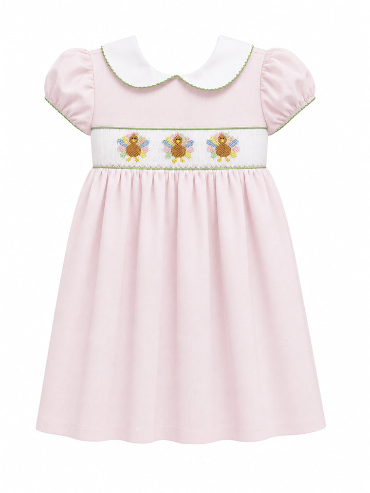 Girls Pastel Smocked Turkey Collection - Lulu Bebe
