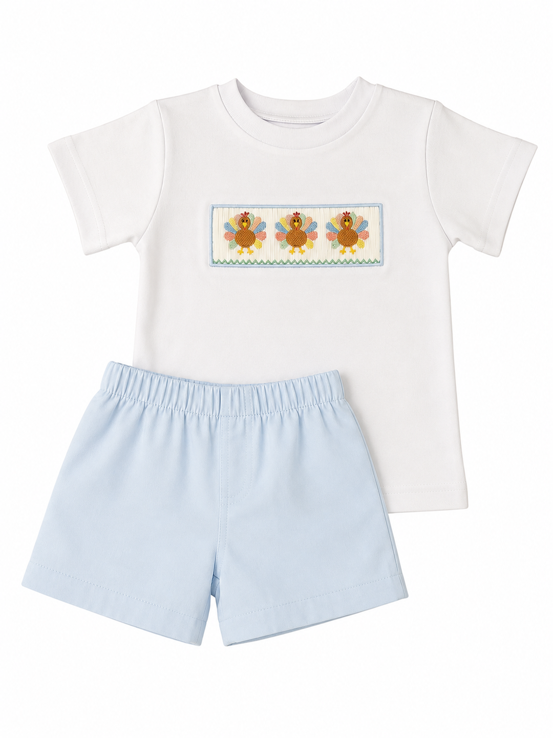 Boys Smocked Pastel Turkey Collection - Lulu Bebe
