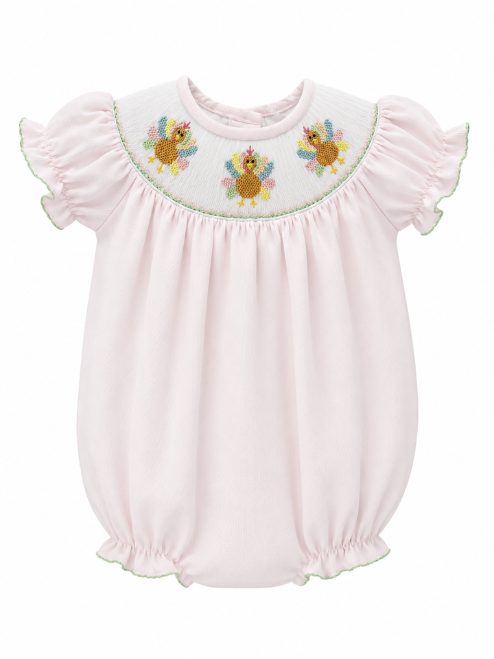 Girls Pastel Smocked Turkey Collection - Lulu Bebe