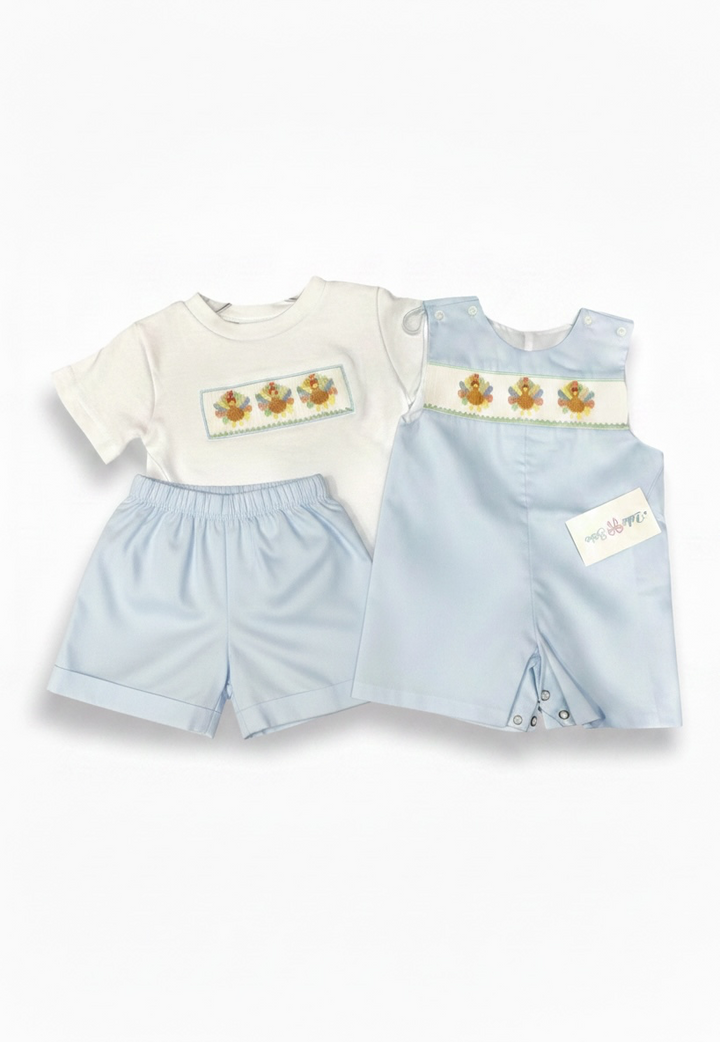 Boys Smocked Pastel Turkey Collection - Lulu Bebe