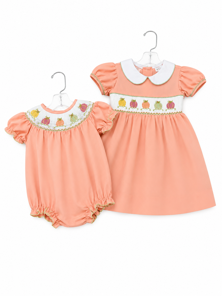 Smocked Girls Pumpkin Collection - Lulu Bebe