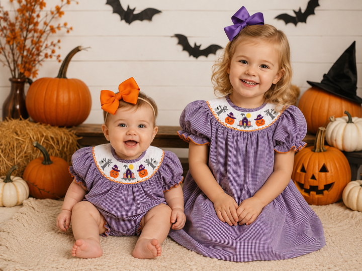Girls Smocked Halloween Collection - Lulu Bebe