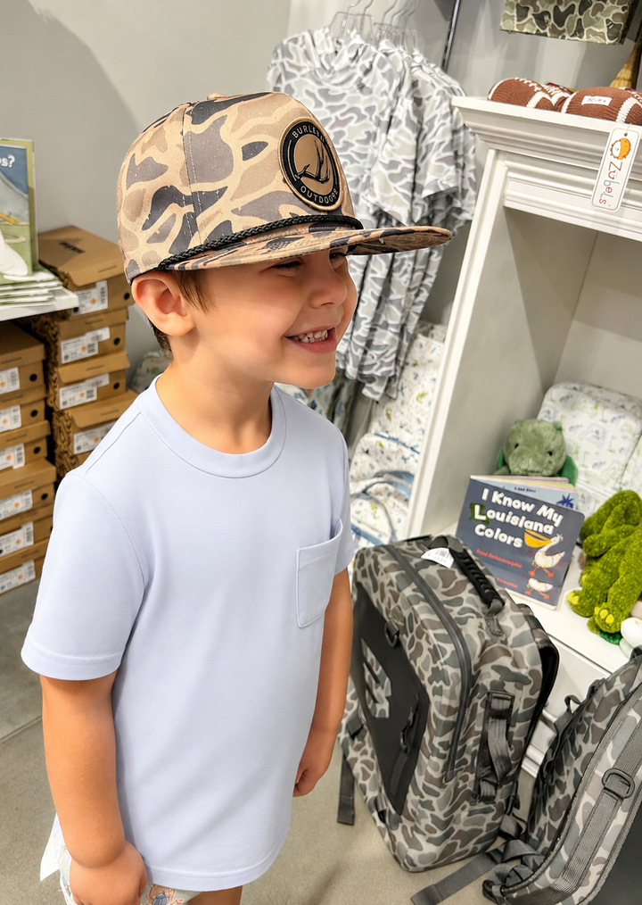 Youth Rope Hat - Antler Patch - Gauge Camo - Burlebo