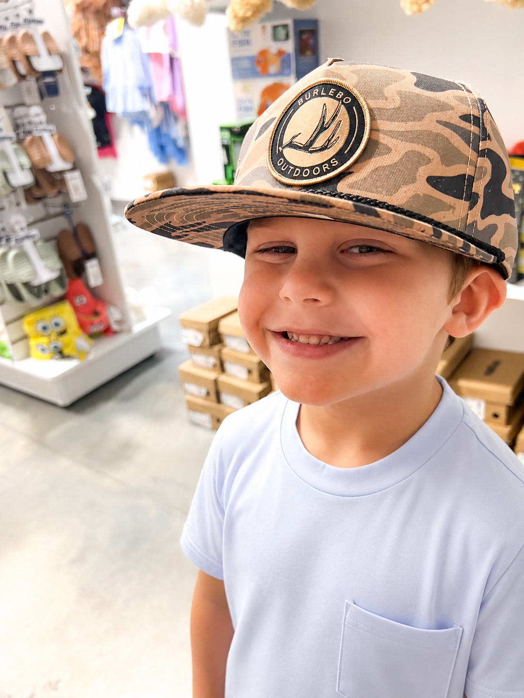 Youth Rope Hat - Antler Patch - Gauge Camo - Burlebo