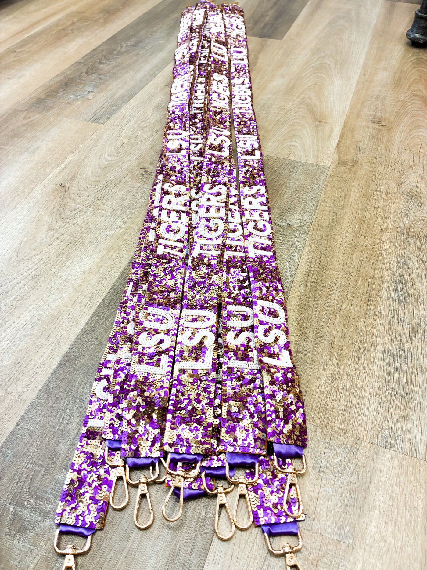 Purple & Gold Sequin Purse Strap