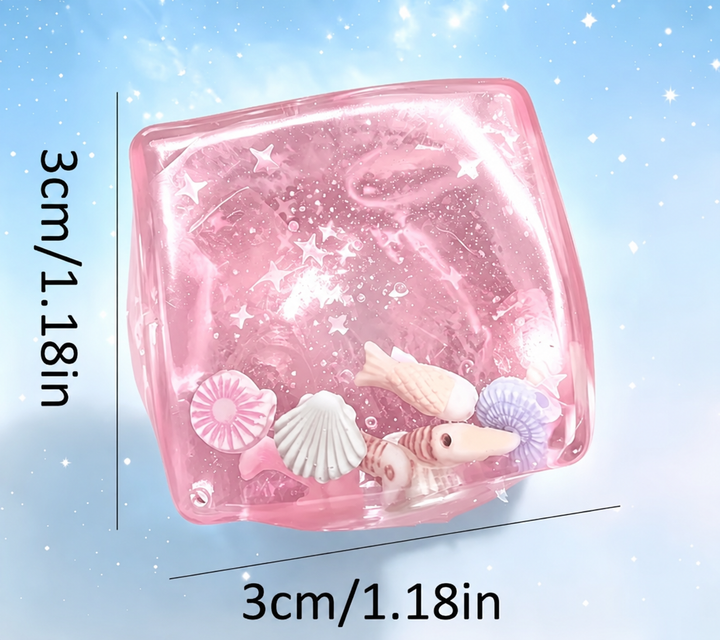 Pink Mermaid Squishy Cube