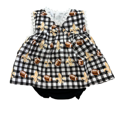 Who Dat Plaid Bloomer Set
