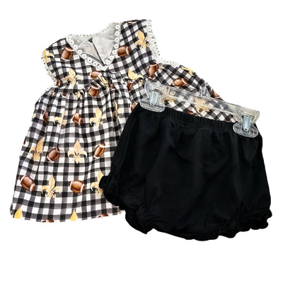 Who Dat Plaid Bloomer Set