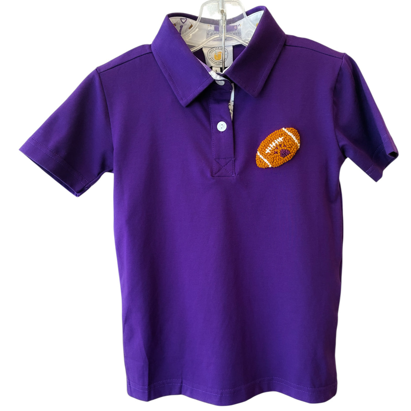 Purple Fench Knot Football Polo