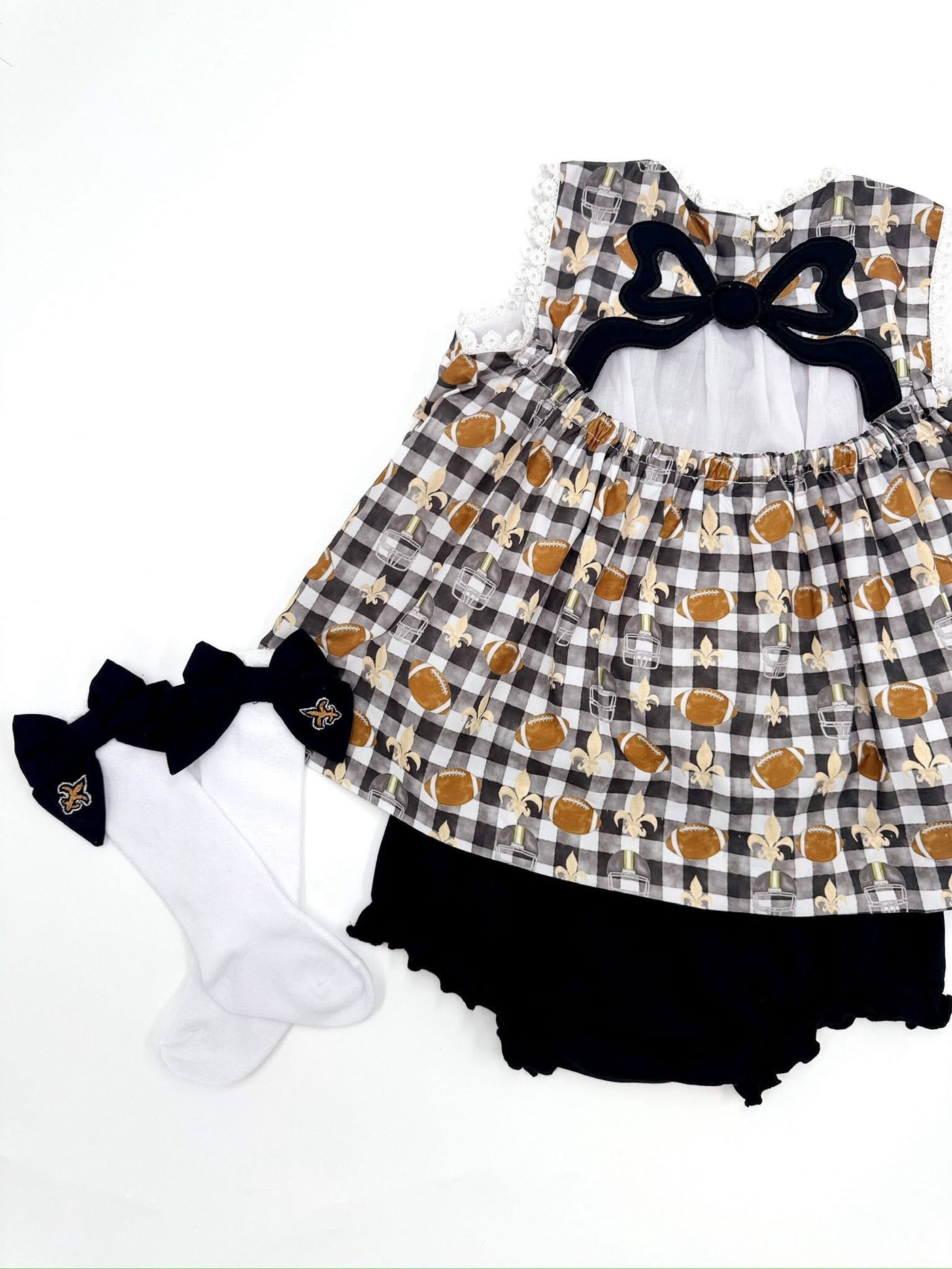 Who Dat Plaid Bloomer Set