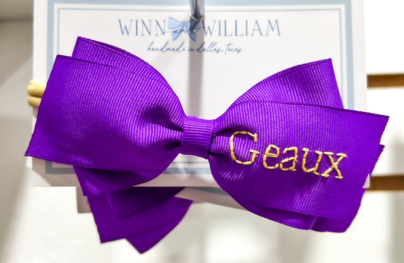 Purple & Gold Headband Bow - Winn and William