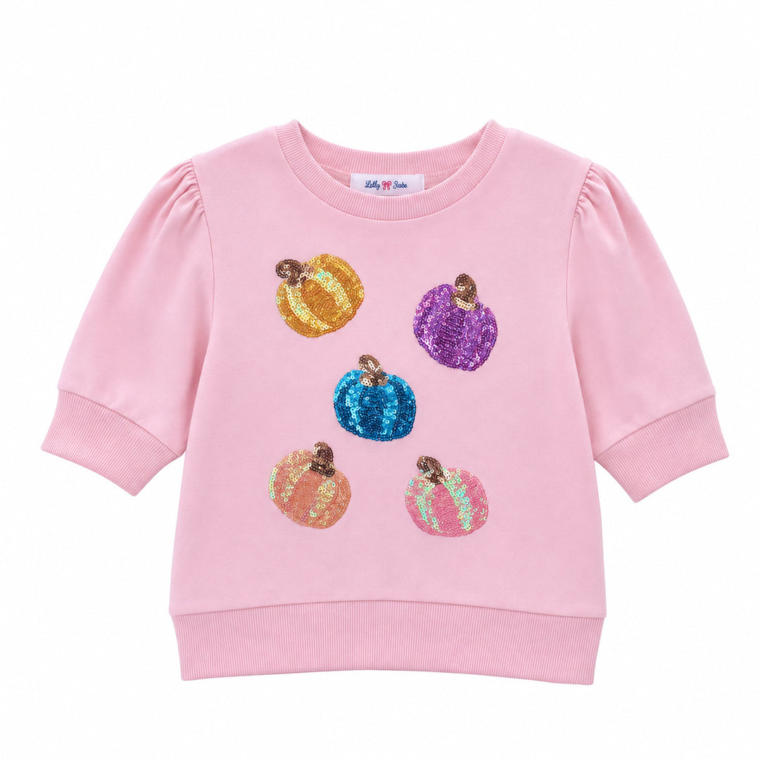 Sequin Pumpkin Blouse - Lulu Bebe