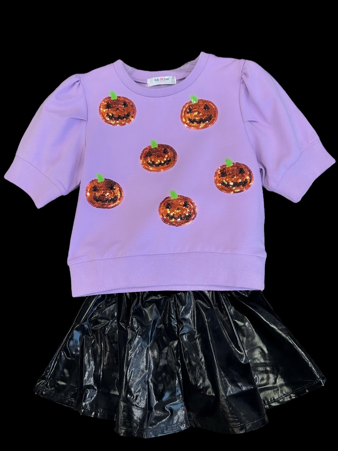 Sequin Pumpkin Lavender Blouse - Lulu Bebe
