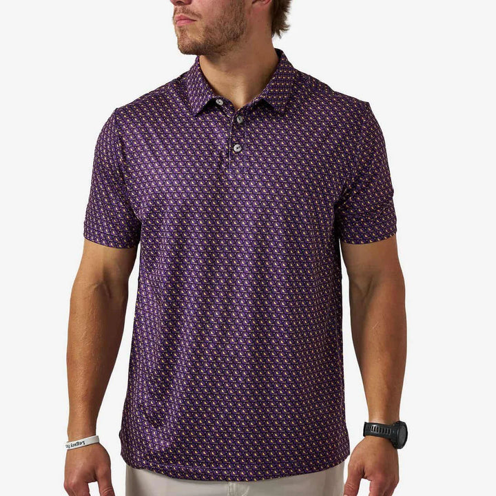 Men’s Purple & Gold Football Polo