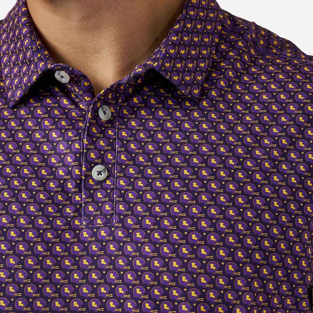 Men’s Purple & Gold Football Polo