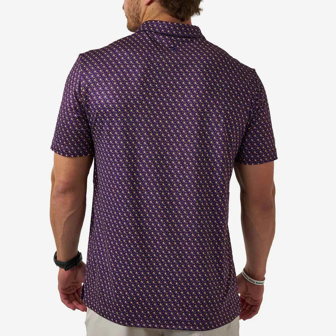 Men’s Purple & Gold Football Polo