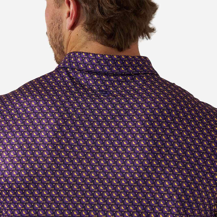 Men’s Purple & Gold Football Polo