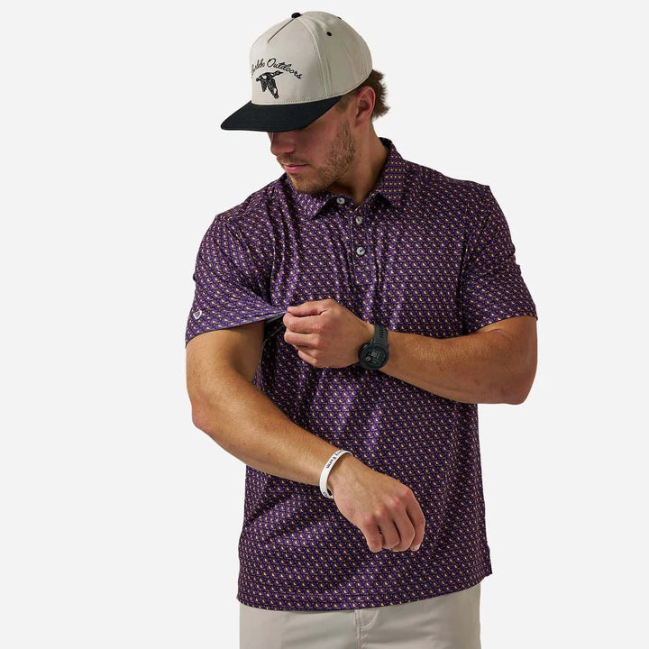 Men’s Purple & Gold Football Polo
