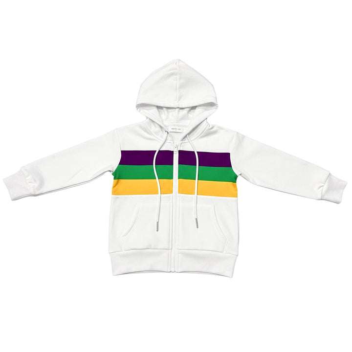 Mardi Gras Rugby Zip Up Jacket - Lulu Bebe