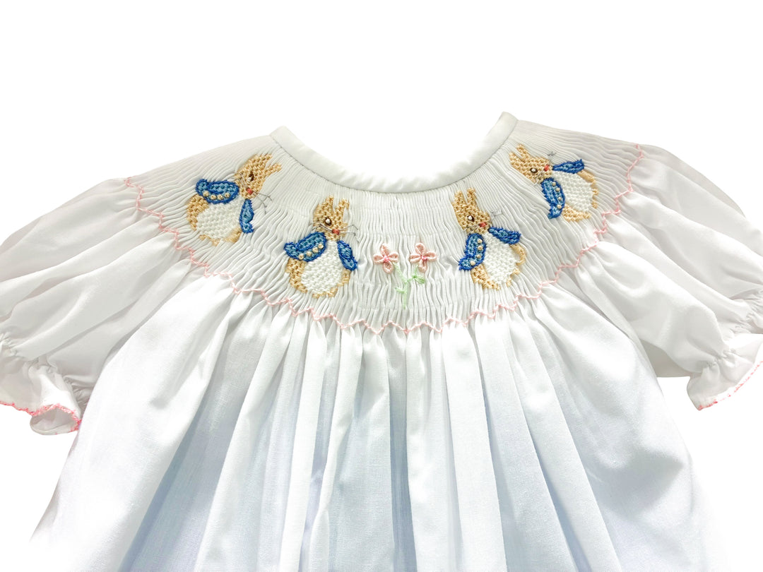 Girls Smocked Peter Rabbit Bloomer Set - Lulu Bebe