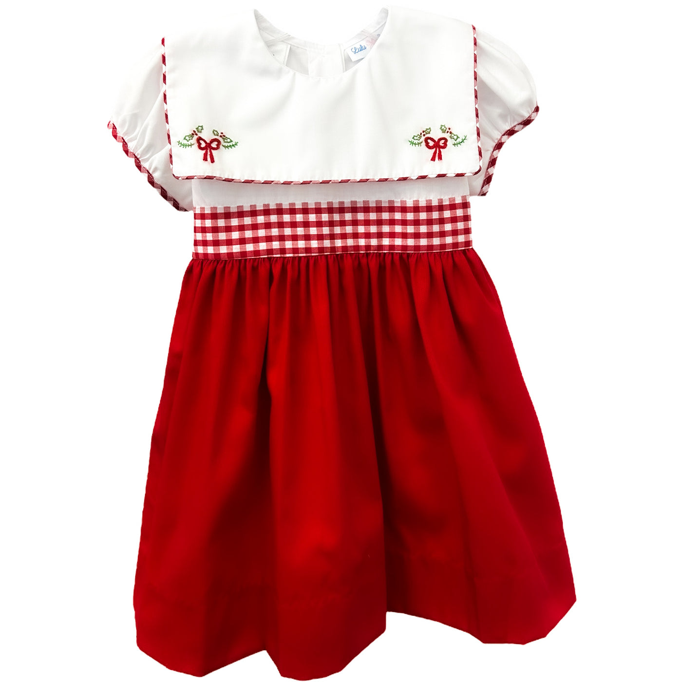 Red Bow Christmas Dress - Lulu Bebe