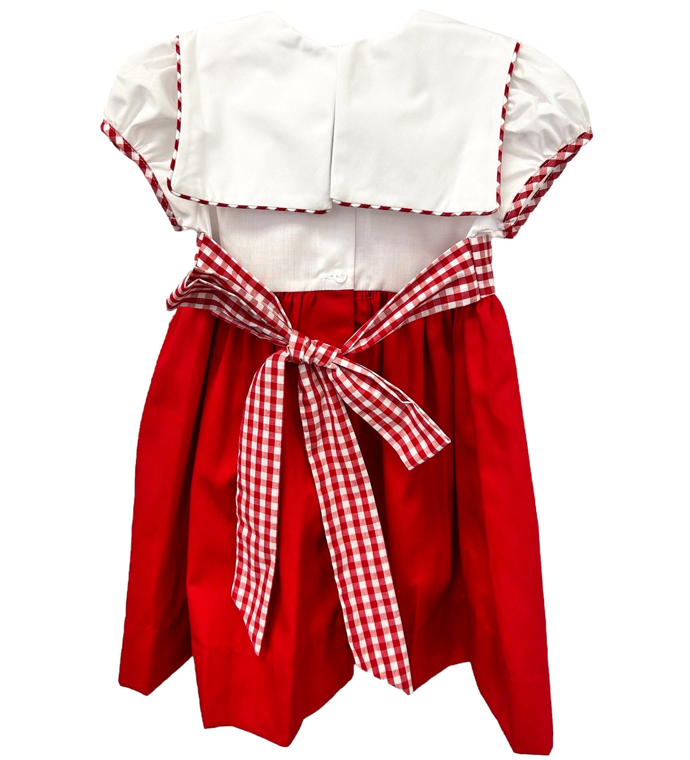 Red Bow Christmas Dress - Lulu Bebe