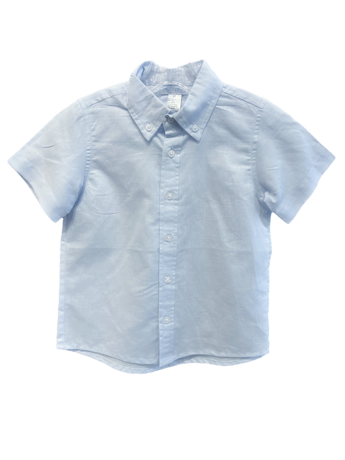 Light Blue Linen Button Down Shirt