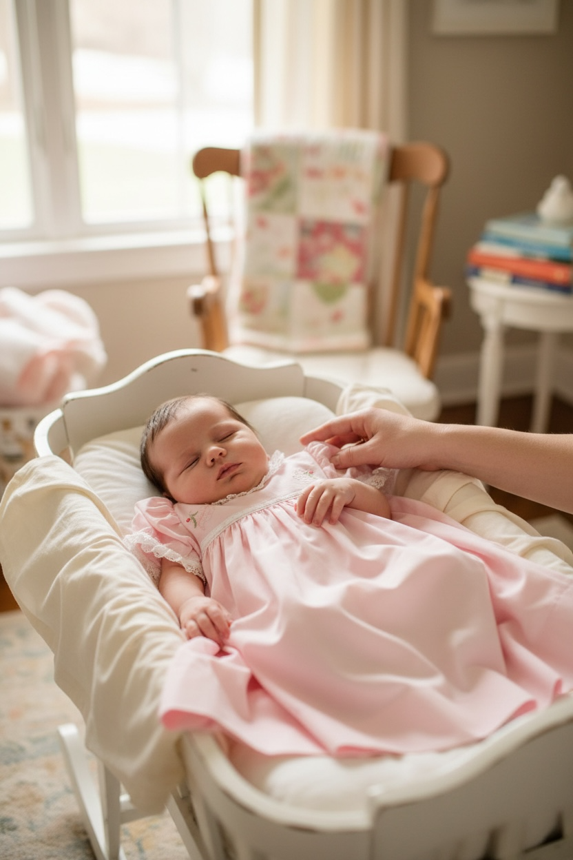 Pink Newborn Heirloom Christmas Daygown - Lullaby Set