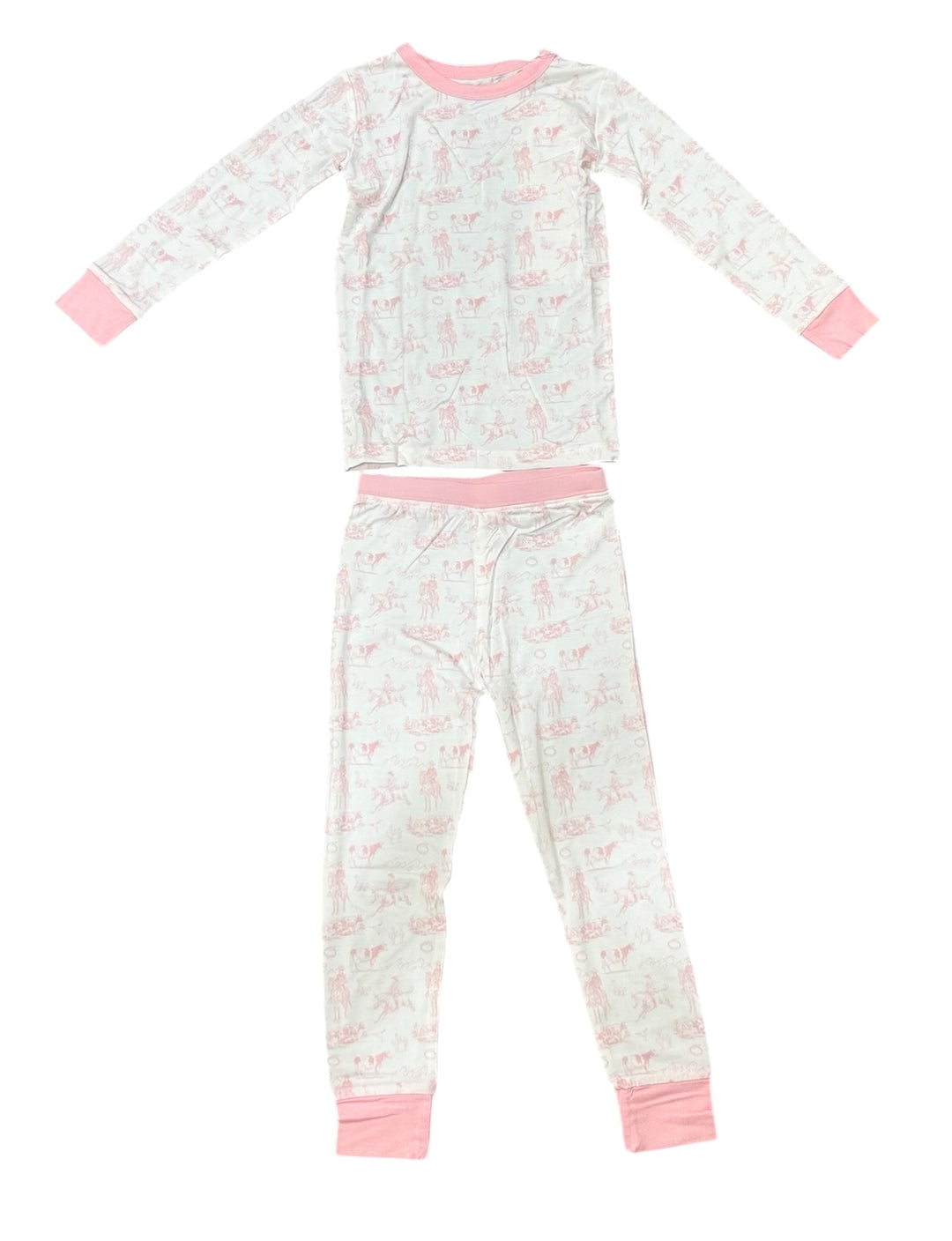 Pink Western L/S 2PC Pajamas - Wesigner Bamboo
