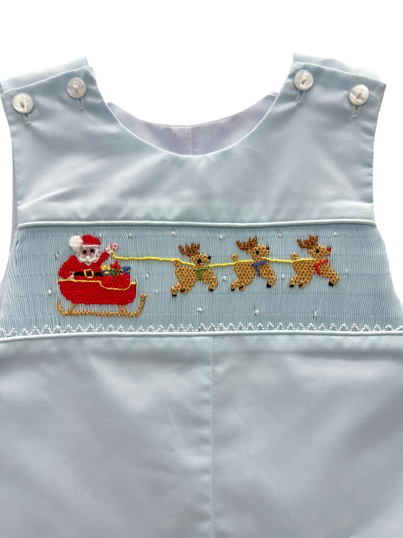 Smocked Santa & Reindeer Jon Jon - Lulu Bebe