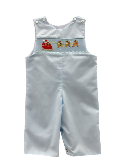 Smocked Santa & Reindeer Jon Jon - Lulu Bebe