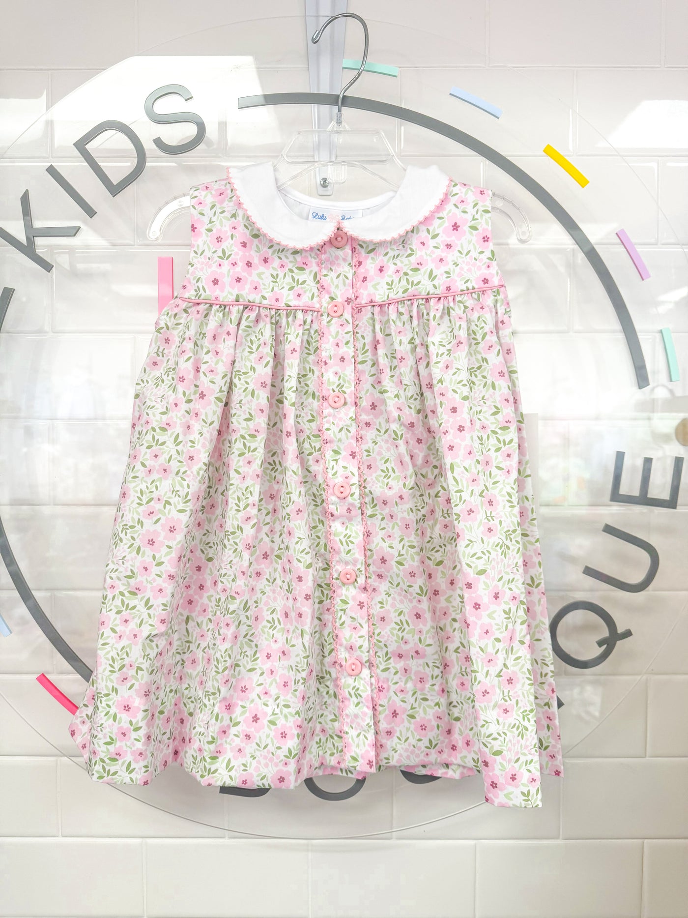 Floral Dress w/ White Collar - Lulu Bebe