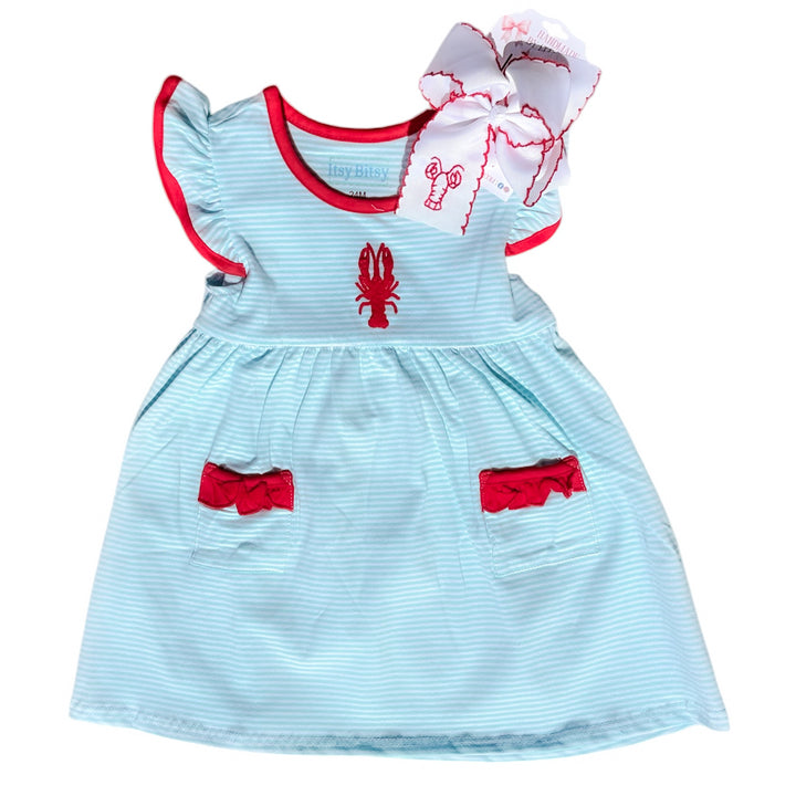 Crawfish Flutter Sleeve Dress - Itsy Bitsy