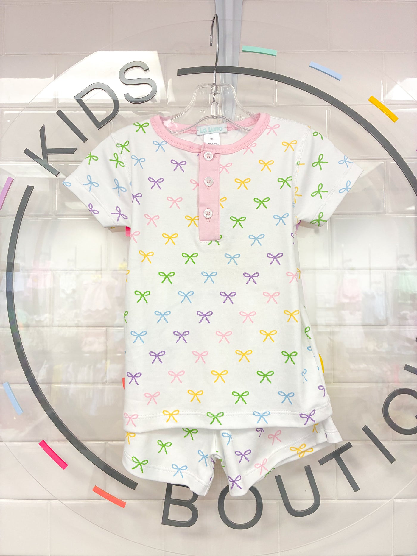 Colorful Bows Pima Pajama Short Set - La Luna