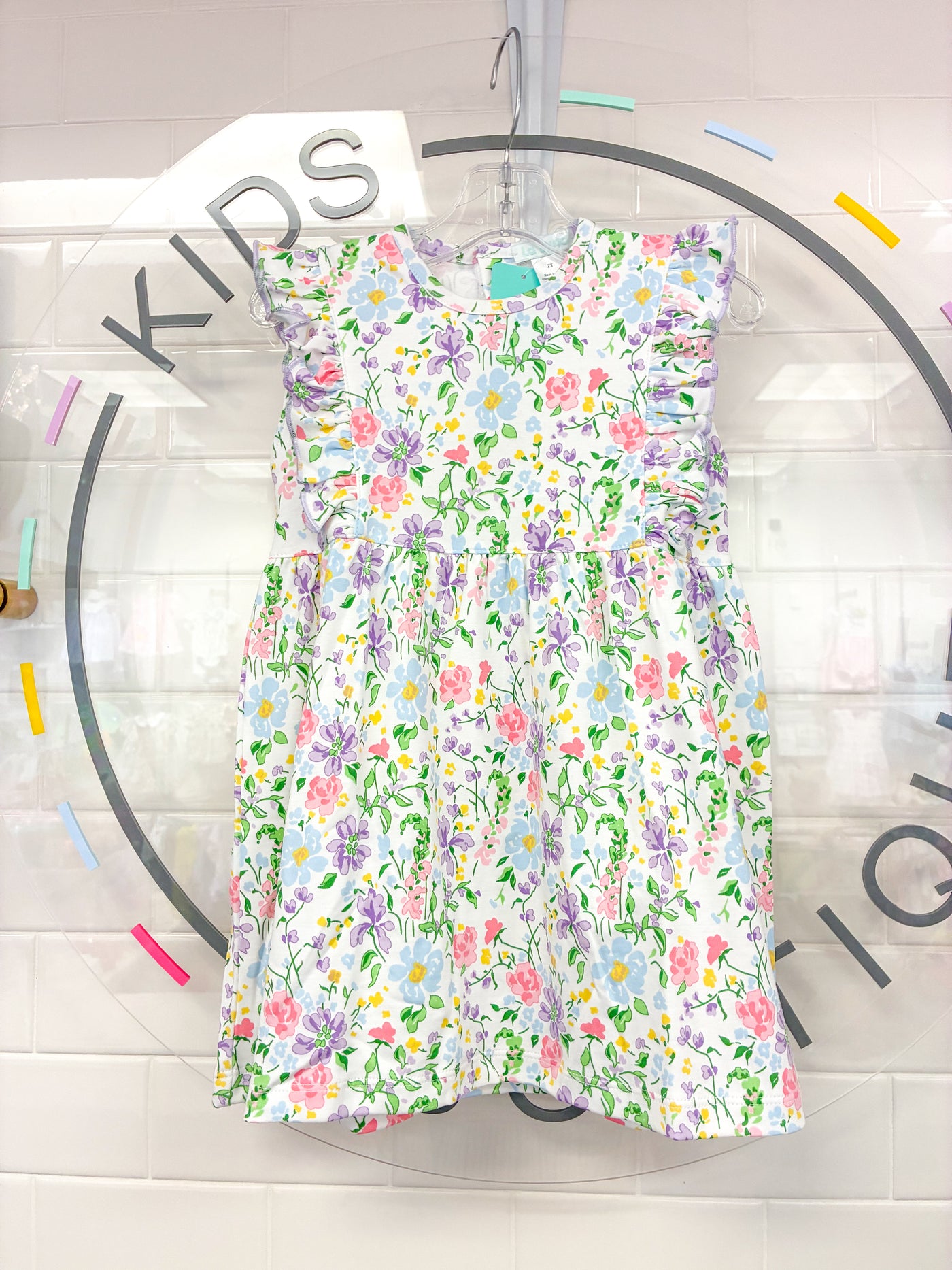 Floral Pima Ruffle Dress - La Luna