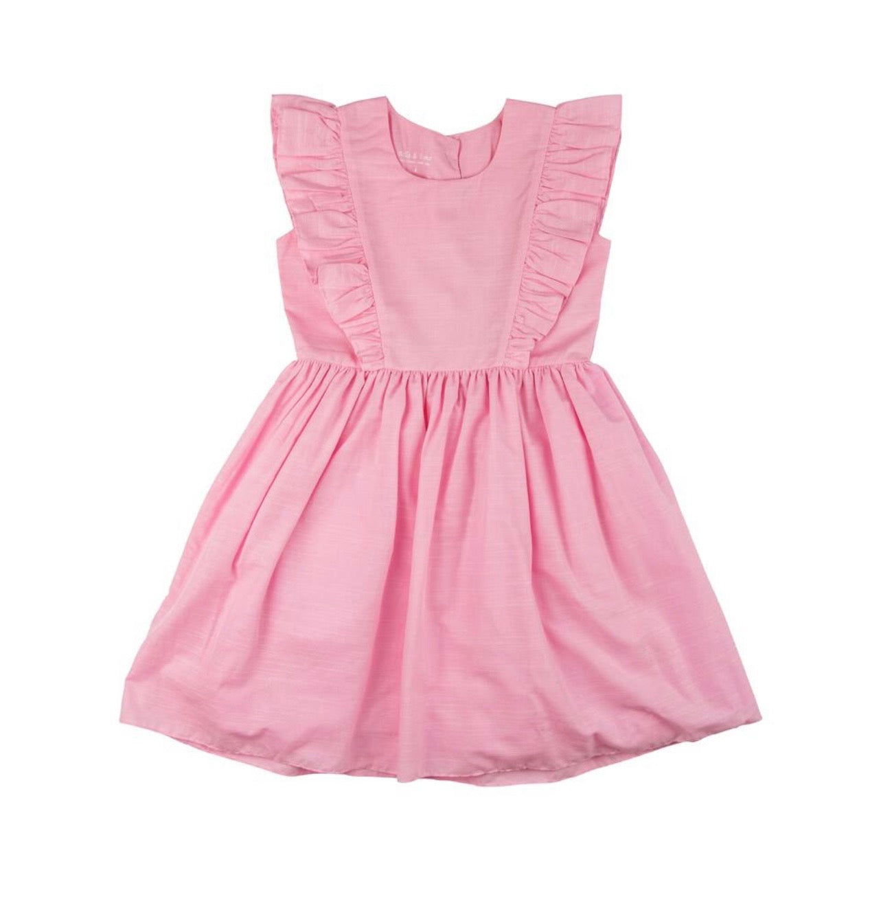 Pink Linen Dress with Ruffles - Bella & Emma