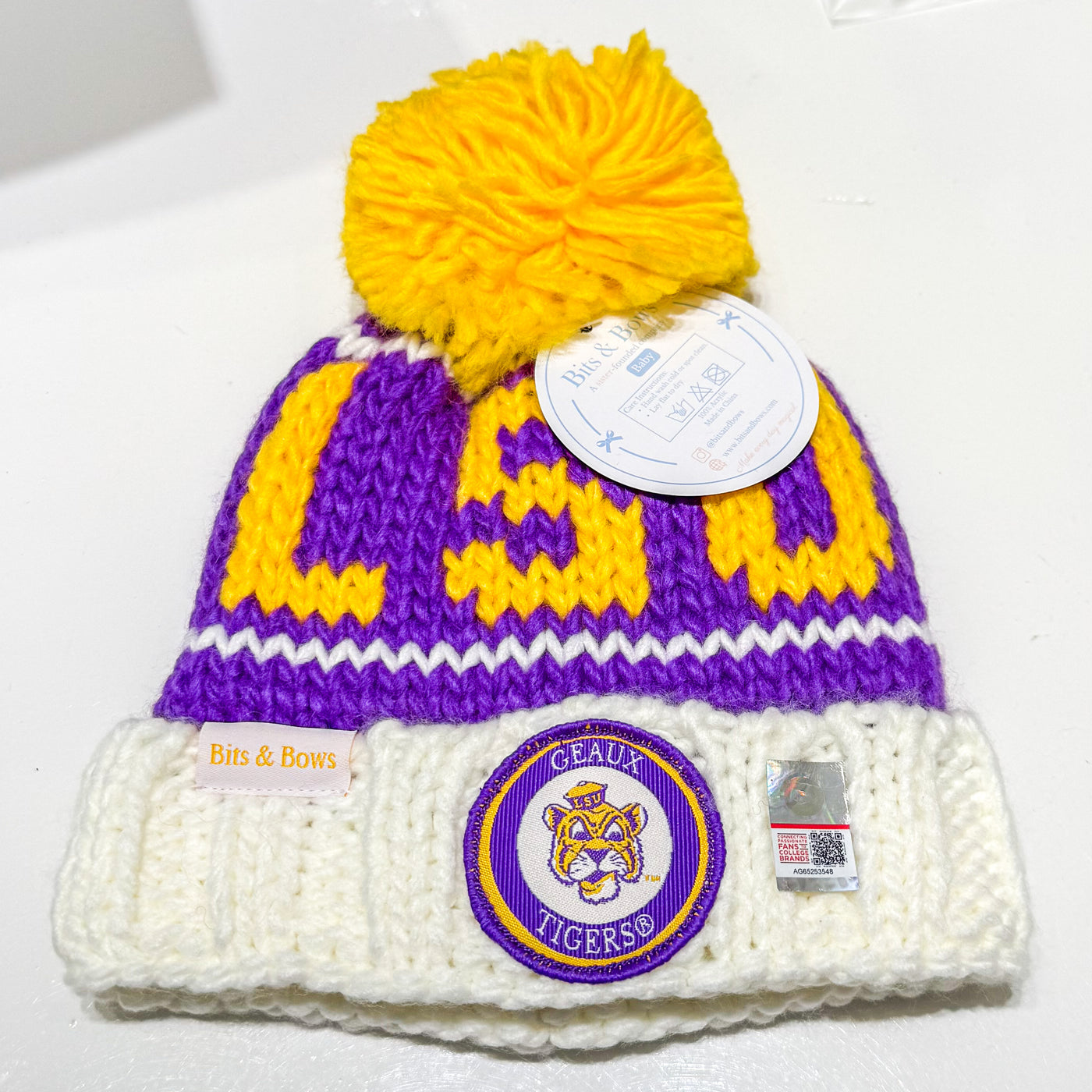 Licensed LSU Beanie - Bits and Bows